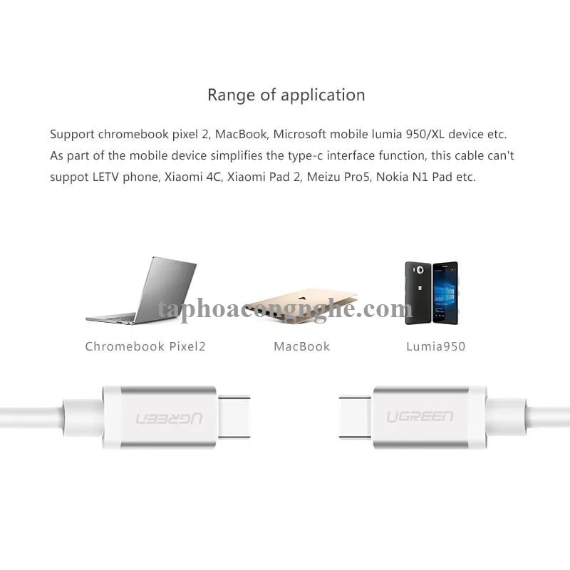 Ugreen 10680 0.5M màu bạc Cáp TypeC (3.1) Data cao cấp US161 30010680